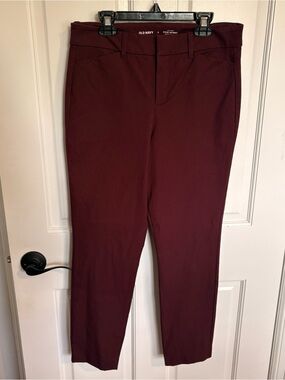 Old Navy High Rise Pixie Skinny Burgundy Red Wine Pants Business Work womens 6